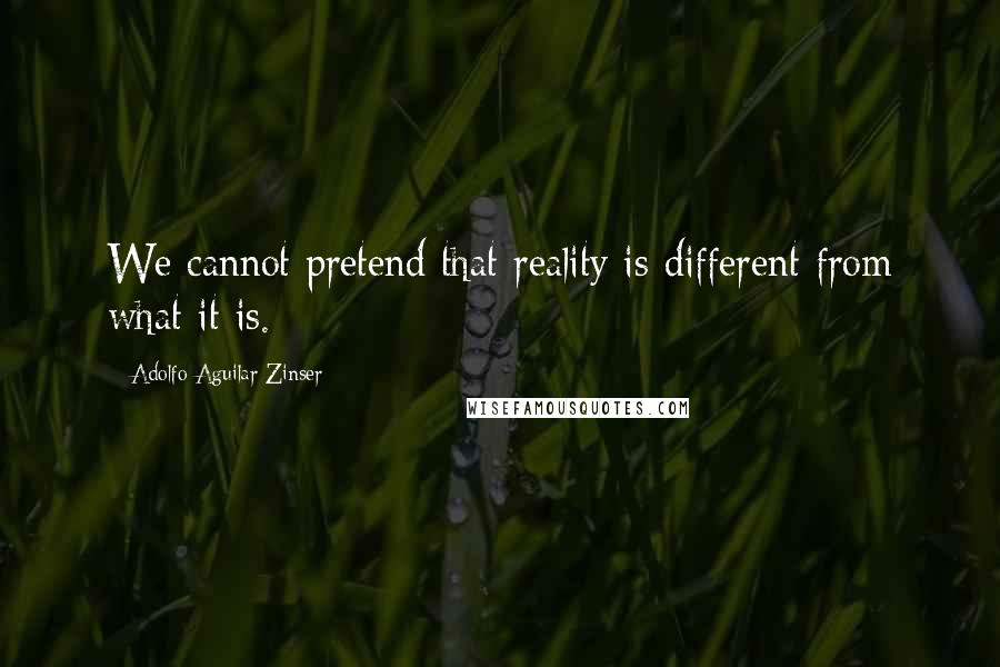 Adolfo Aguilar Zinser Quotes: We cannot pretend that reality is different from what it is.