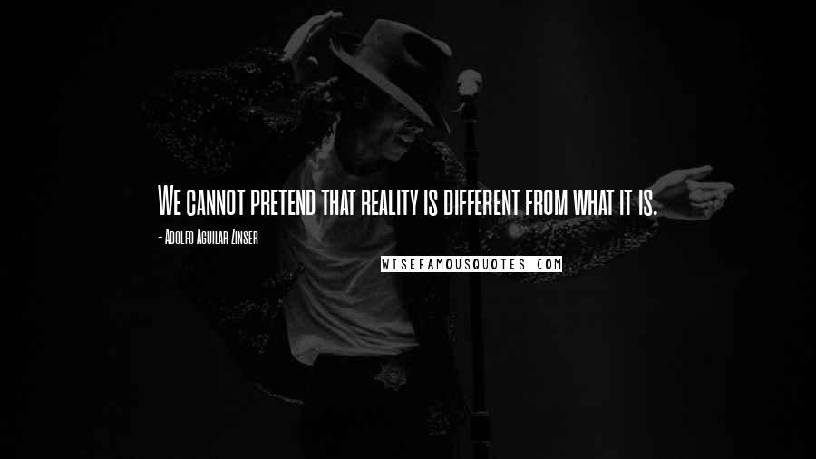 Adolfo Aguilar Zinser Quotes: We cannot pretend that reality is different from what it is.