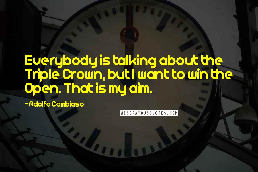 Adolfo Cambiaso Quotes: Everybody is talking about the Triple Crown, but I want to win the Open. That is my aim.