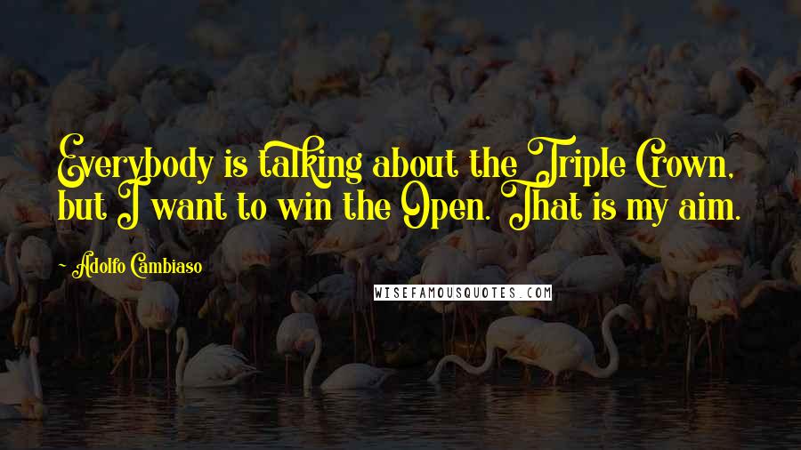 Adolfo Cambiaso Quotes: Everybody is talking about the Triple Crown, but I want to win the Open. That is my aim.