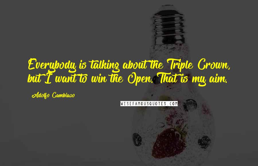 Adolfo Cambiaso Quotes: Everybody is talking about the Triple Crown, but I want to win the Open. That is my aim.