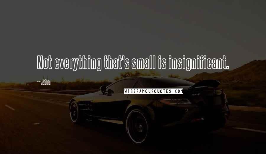 Adra Quotes: Not everything that's small is insignificant.