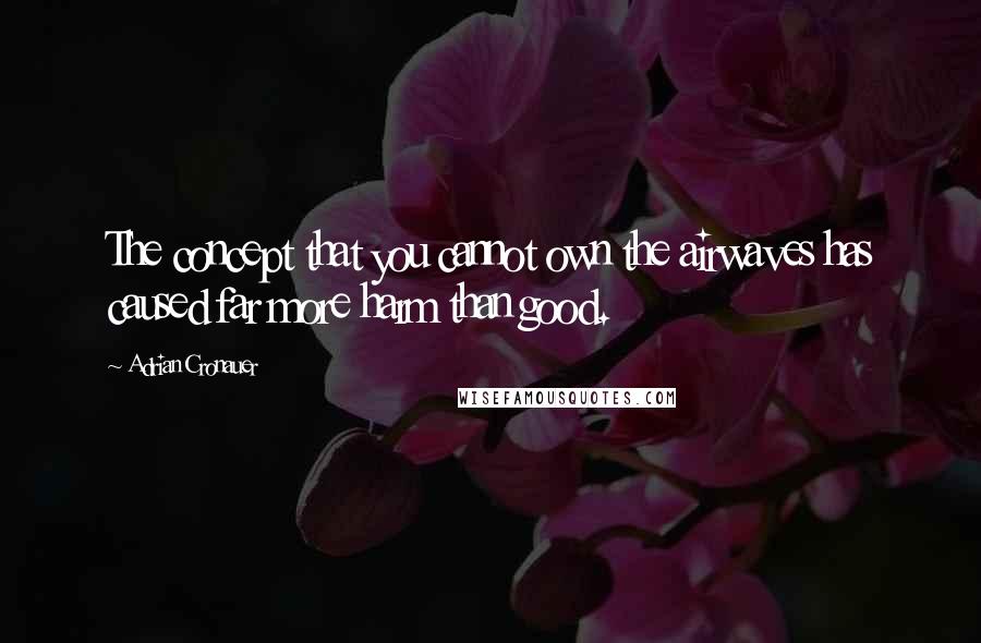 Adrian Cronauer Quotes: The concept that you cannot own the airwaves has caused far more harm than good.