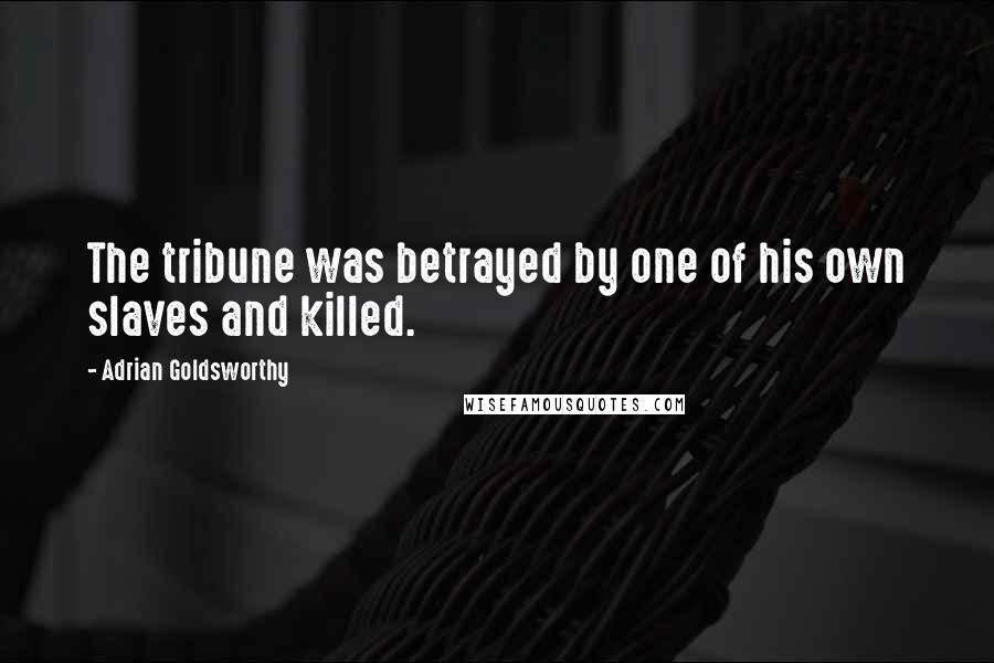 Adrian Goldsworthy Quotes: The tribune was betrayed by one of his own slaves and killed.