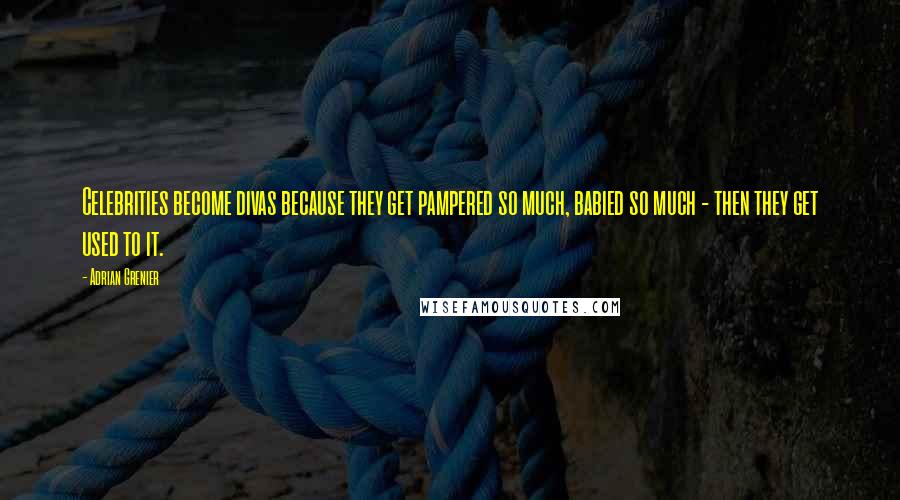 Adrian Grenier Quotes: Celebrities become divas because they get pampered so much, babied so much - then they get used to it.