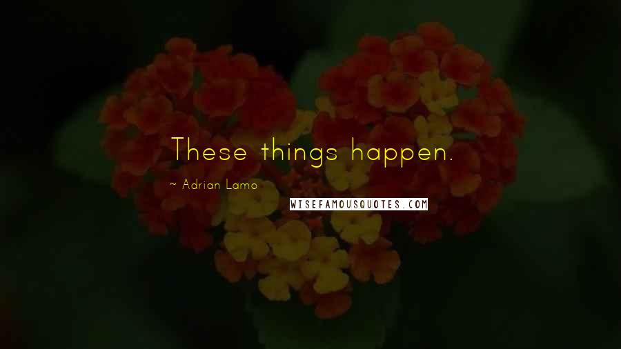 Adrian Lamo Quotes: These things happen.