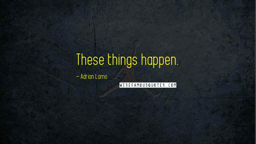 Adrian Lamo Quotes: These things happen.