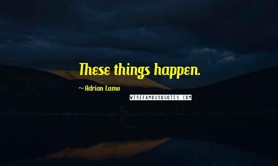 Adrian Lamo Quotes: These things happen.