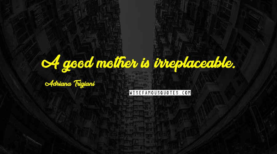 Adriana Trigiani Quotes: A good mother is irreplaceable.