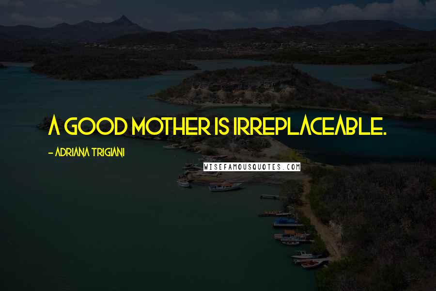 Adriana Trigiani Quotes: A good mother is irreplaceable.