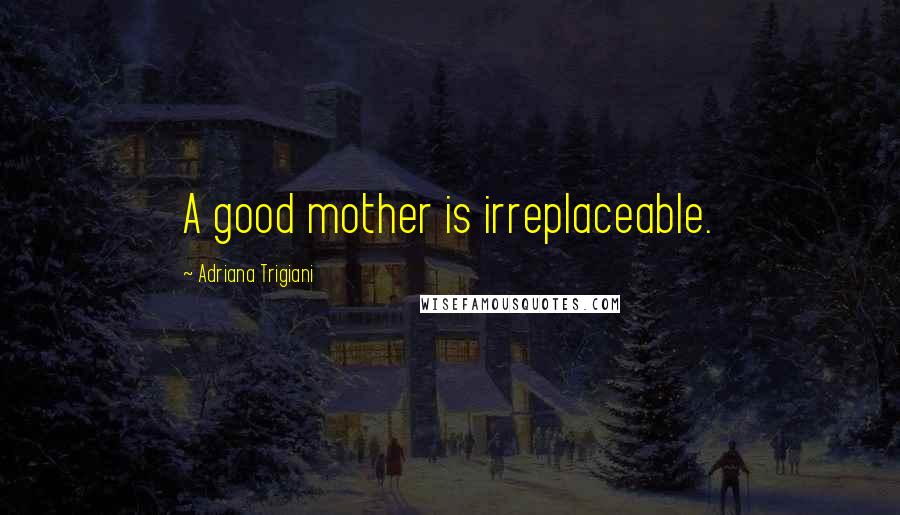 Adriana Trigiani Quotes: A good mother is irreplaceable.