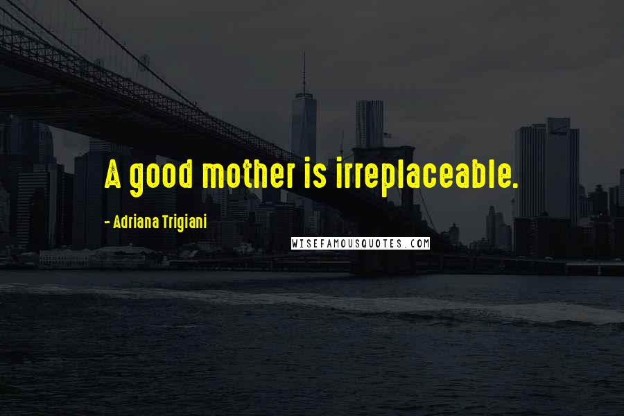 Adriana Trigiani Quotes: A good mother is irreplaceable.