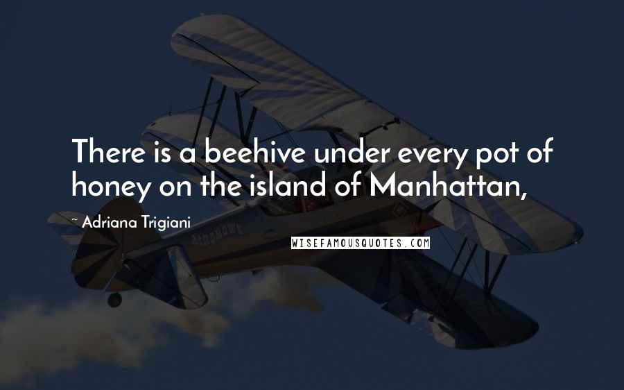 Adriana Trigiani Quotes: There is a beehive under every pot of honey on the island of Manhattan,