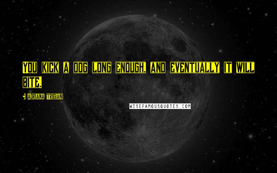 Adriana Trigiani Quotes: You kick a dog long enough, and eventually it will bite.