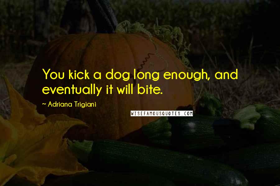 Adriana Trigiani Quotes: You kick a dog long enough, and eventually it will bite.