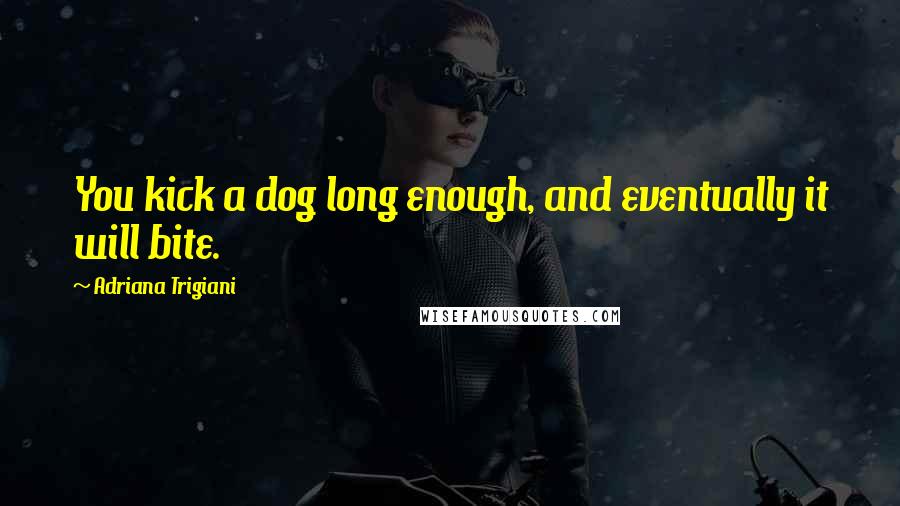 Adriana Trigiani Quotes: You kick a dog long enough, and eventually it will bite.