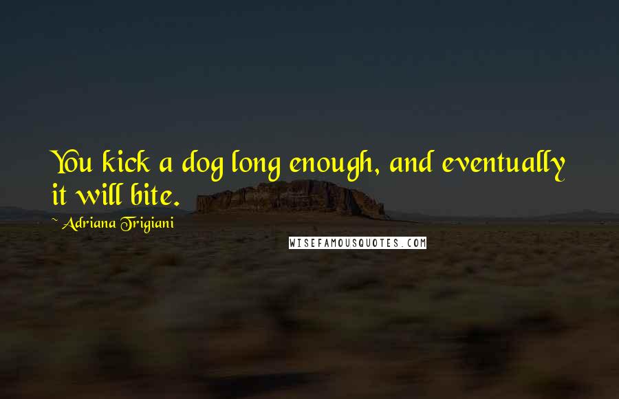 Adriana Trigiani Quotes: You kick a dog long enough, and eventually it will bite.