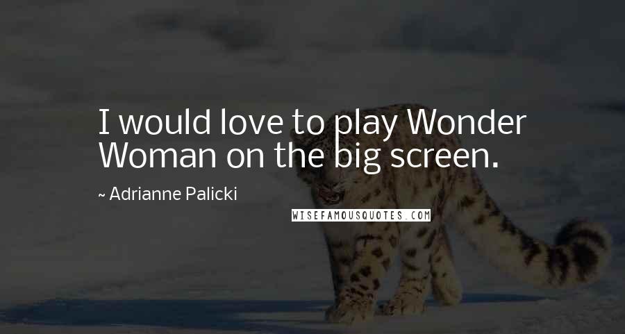Adrianne Palicki Quotes: I would love to play Wonder Woman on the big screen.