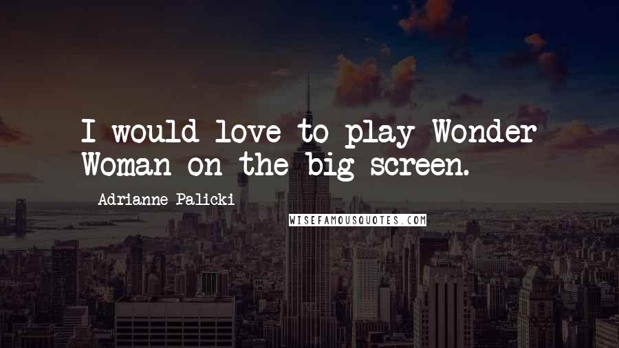 Adrianne Palicki Quotes: I would love to play Wonder Woman on the big screen.