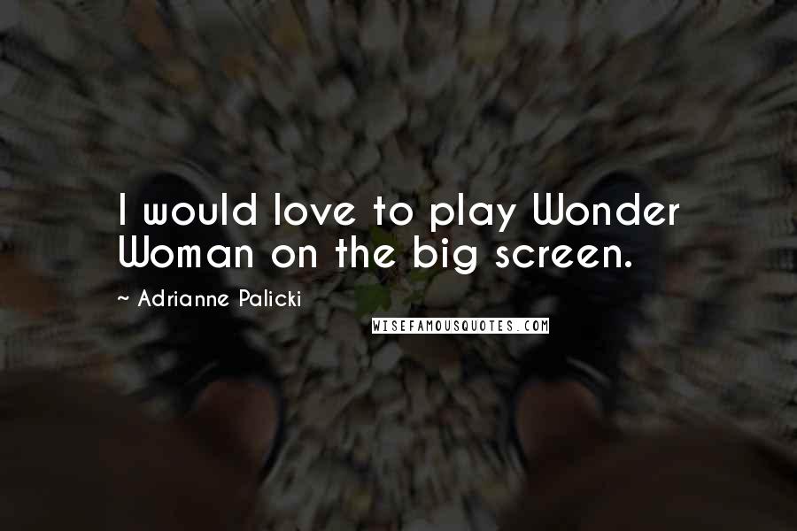 Adrianne Palicki Quotes: I would love to play Wonder Woman on the big screen.
