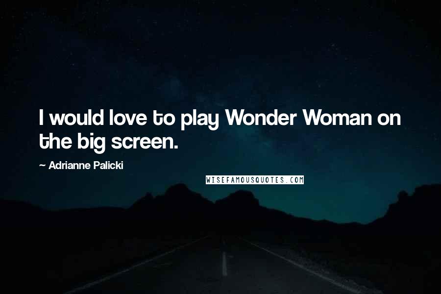 Adrianne Palicki Quotes: I would love to play Wonder Woman on the big screen.