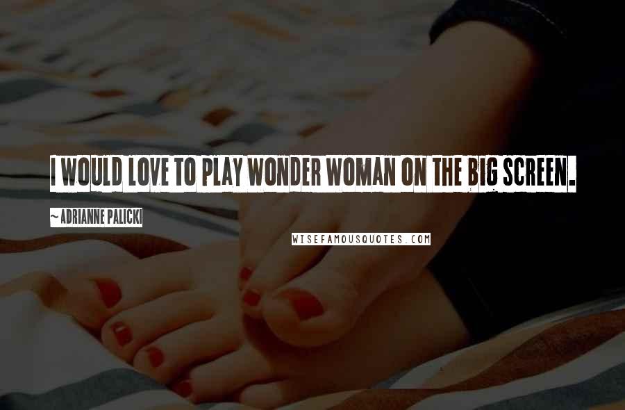 Adrianne Palicki Quotes: I would love to play Wonder Woman on the big screen.