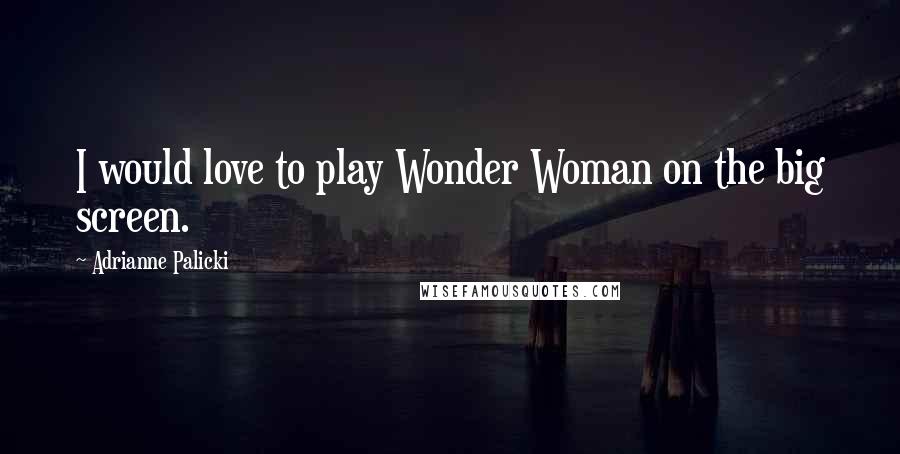 Adrianne Palicki Quotes: I would love to play Wonder Woman on the big screen.