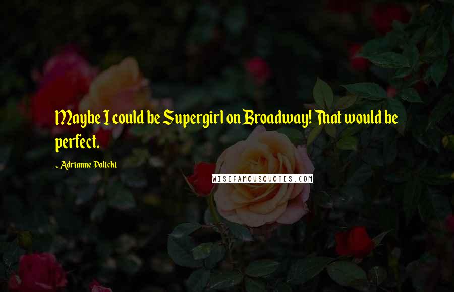 Adrianne Palicki Quotes: Maybe I could be Supergirl on Broadway! That would be perfect.