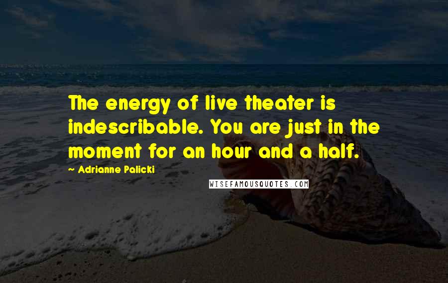 Adrianne Palicki Quotes: The energy of live theater is indescribable. You are just in the moment for an hour and a half.