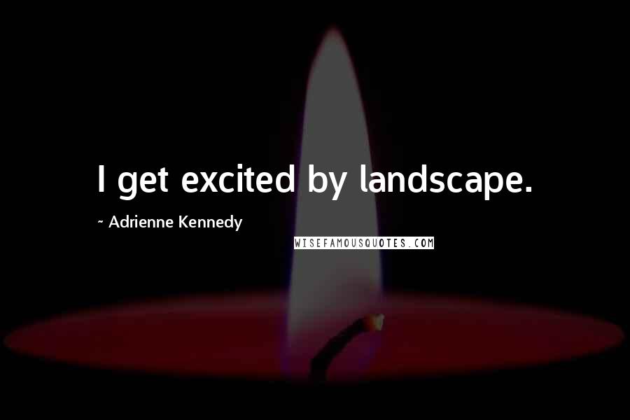 Adrienne Kennedy Quotes: I get excited by landscape.