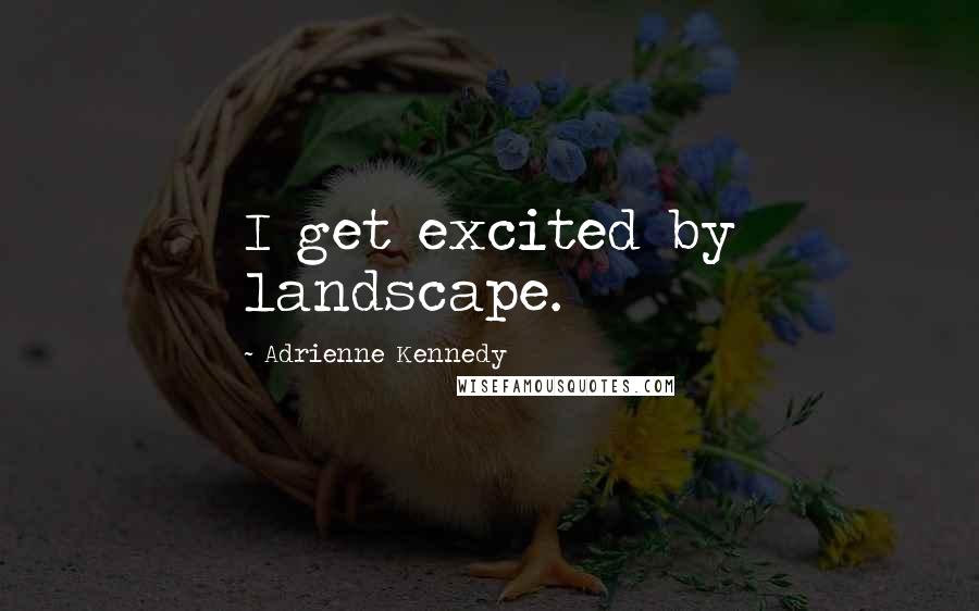 Adrienne Kennedy Quotes: I get excited by landscape.