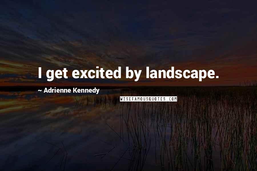 Adrienne Kennedy Quotes: I get excited by landscape.