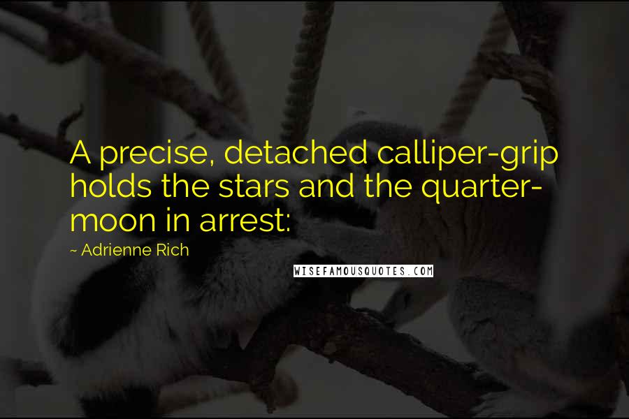 Adrienne Rich Quotes: A precise, detached calliper-grip holds the stars and the quarter- moon in arrest: