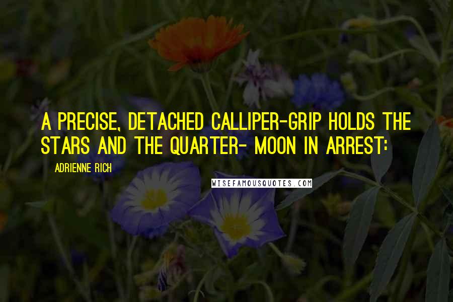 Adrienne Rich Quotes: A precise, detached calliper-grip holds the stars and the quarter- moon in arrest: