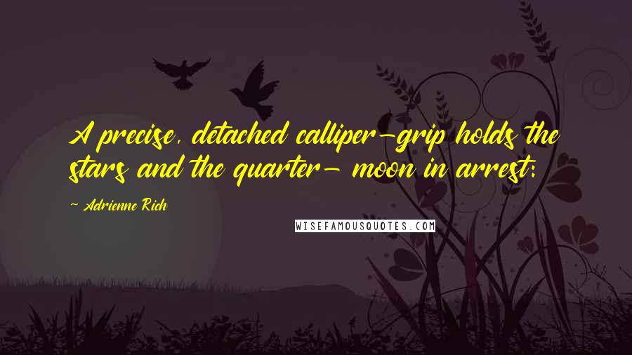 Adrienne Rich Quotes: A precise, detached calliper-grip holds the stars and the quarter- moon in arrest: