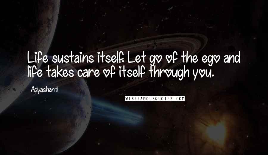 Adyashanti Quotes: Life sustains itself. Let go of the ego and life takes care of itself through you.