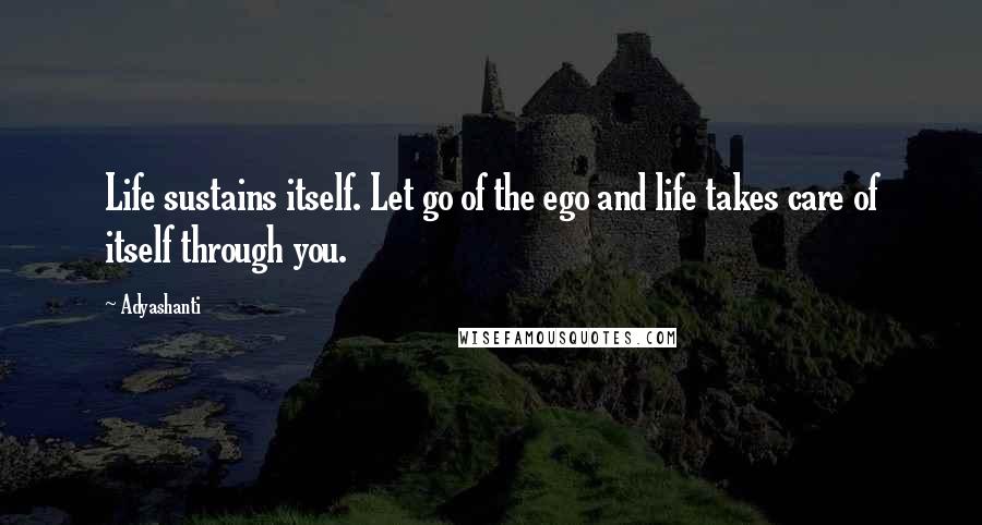 Adyashanti Quotes: Life sustains itself. Let go of the ego and life takes care of itself through you.