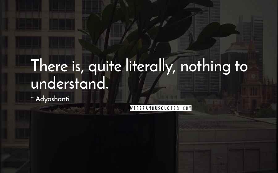 Adyashanti Quotes: There is, quite literally, nothing to understand.