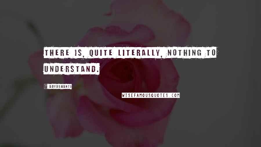 Adyashanti Quotes: There is, quite literally, nothing to understand.