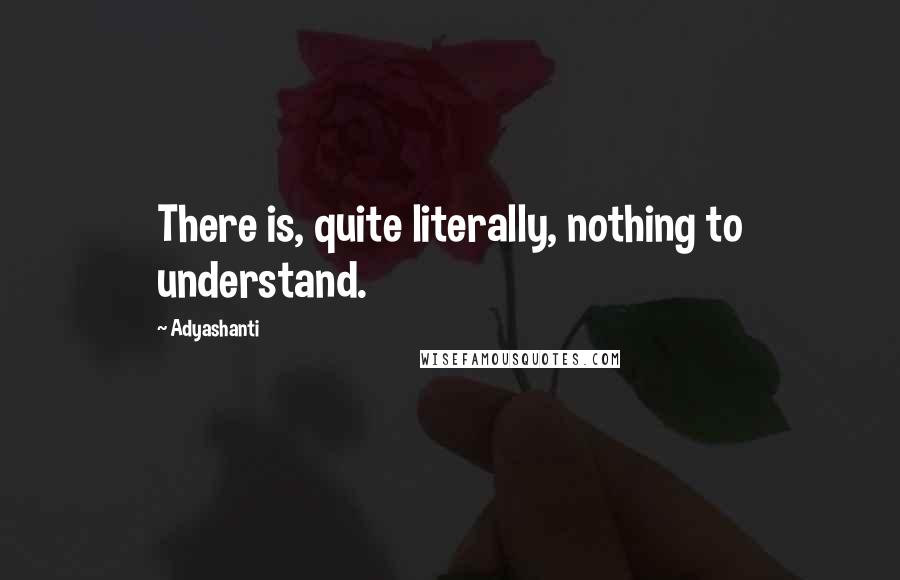 Adyashanti Quotes: There is, quite literally, nothing to understand.