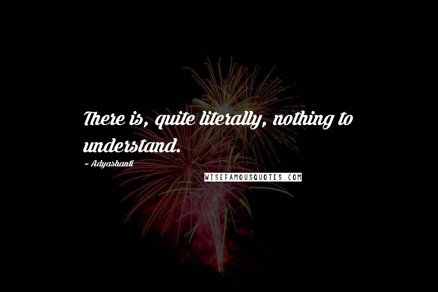 Adyashanti Quotes: There is, quite literally, nothing to understand.