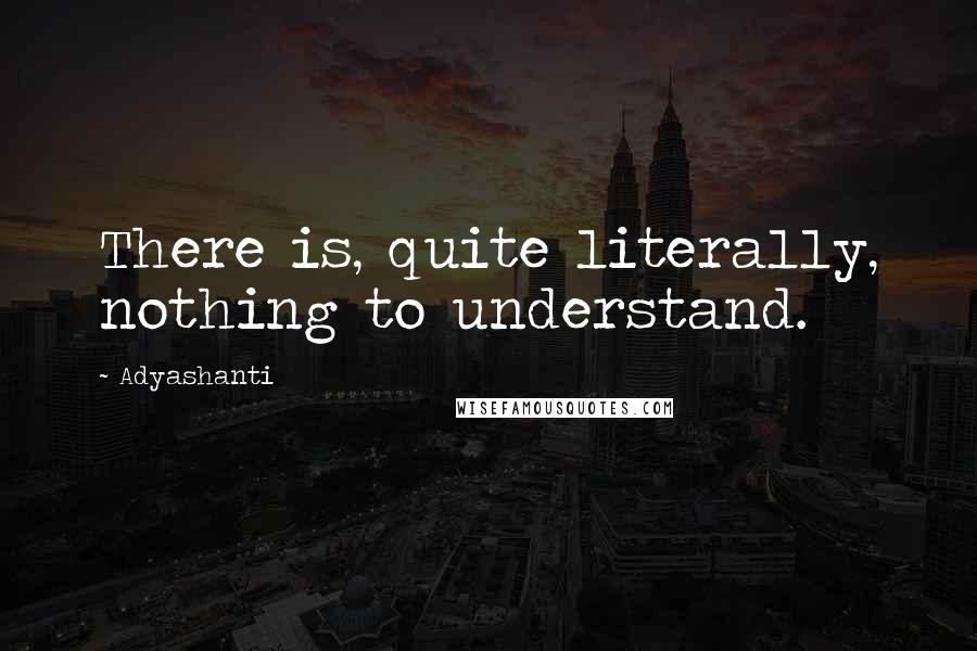 Adyashanti Quotes: There is, quite literally, nothing to understand.