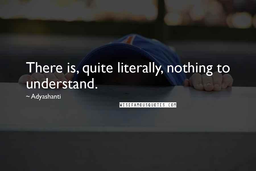 Adyashanti Quotes: There is, quite literally, nothing to understand.
