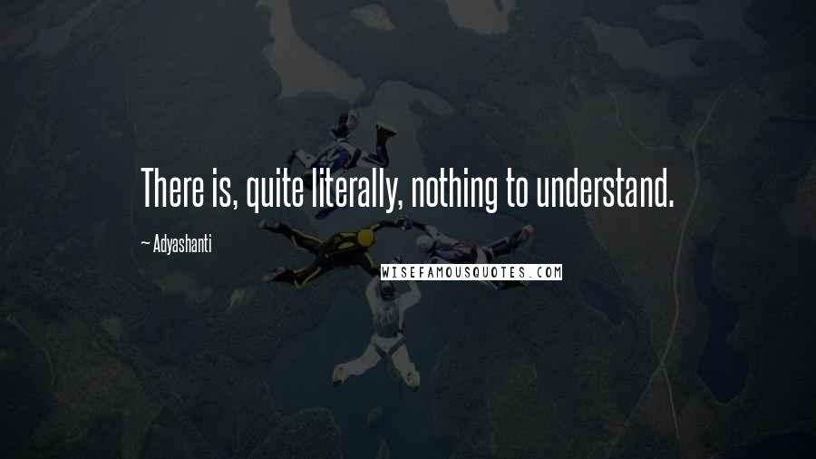 Adyashanti Quotes: There is, quite literally, nothing to understand.
