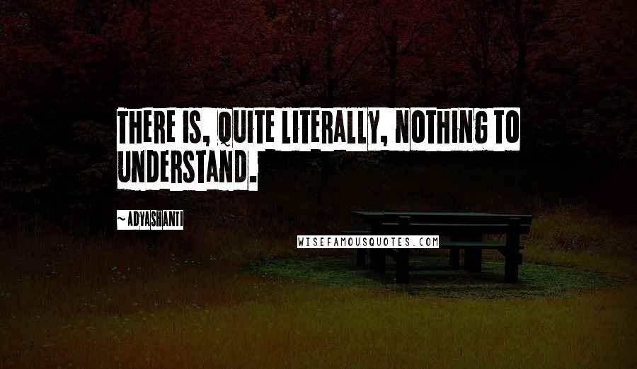 Adyashanti Quotes: There is, quite literally, nothing to understand.