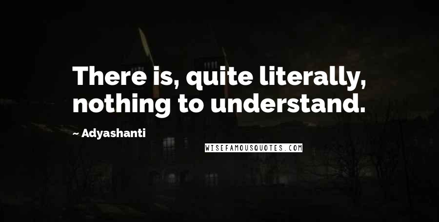 Adyashanti Quotes: There is, quite literally, nothing to understand.