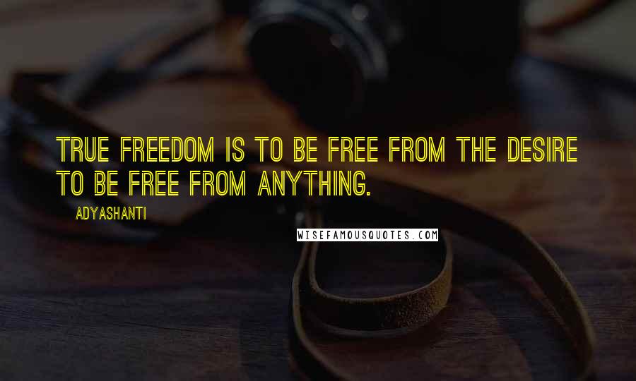 Adyashanti Quotes: True freedom is to be free from the desire to be free from anything.