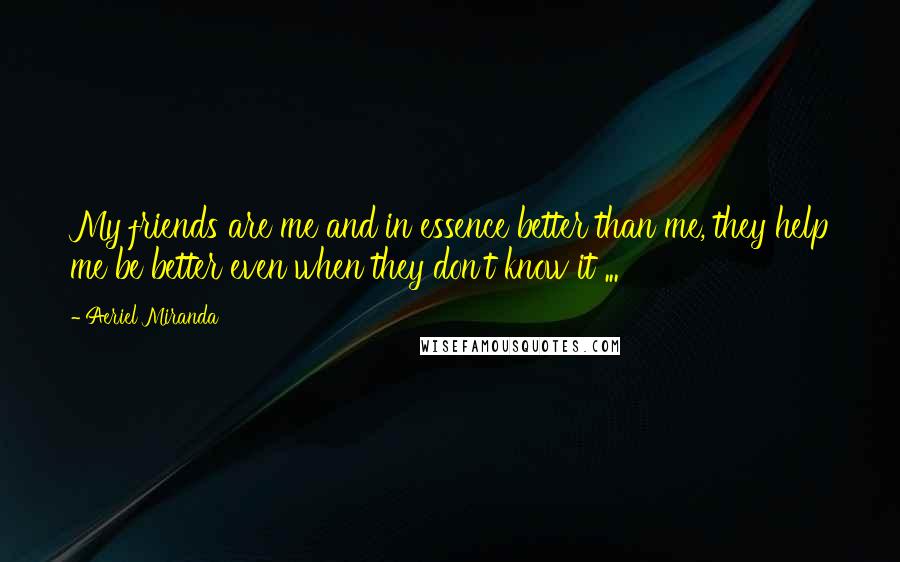 Aeriel Miranda Quotes: My friends are me and in essence better than me, they help me be better even when they don't know it ...
