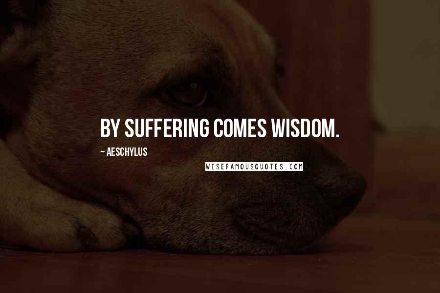 Aeschylus Quotes: By suffering comes wisdom.