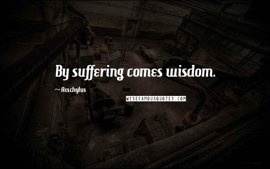 Aeschylus Quotes: By suffering comes wisdom.